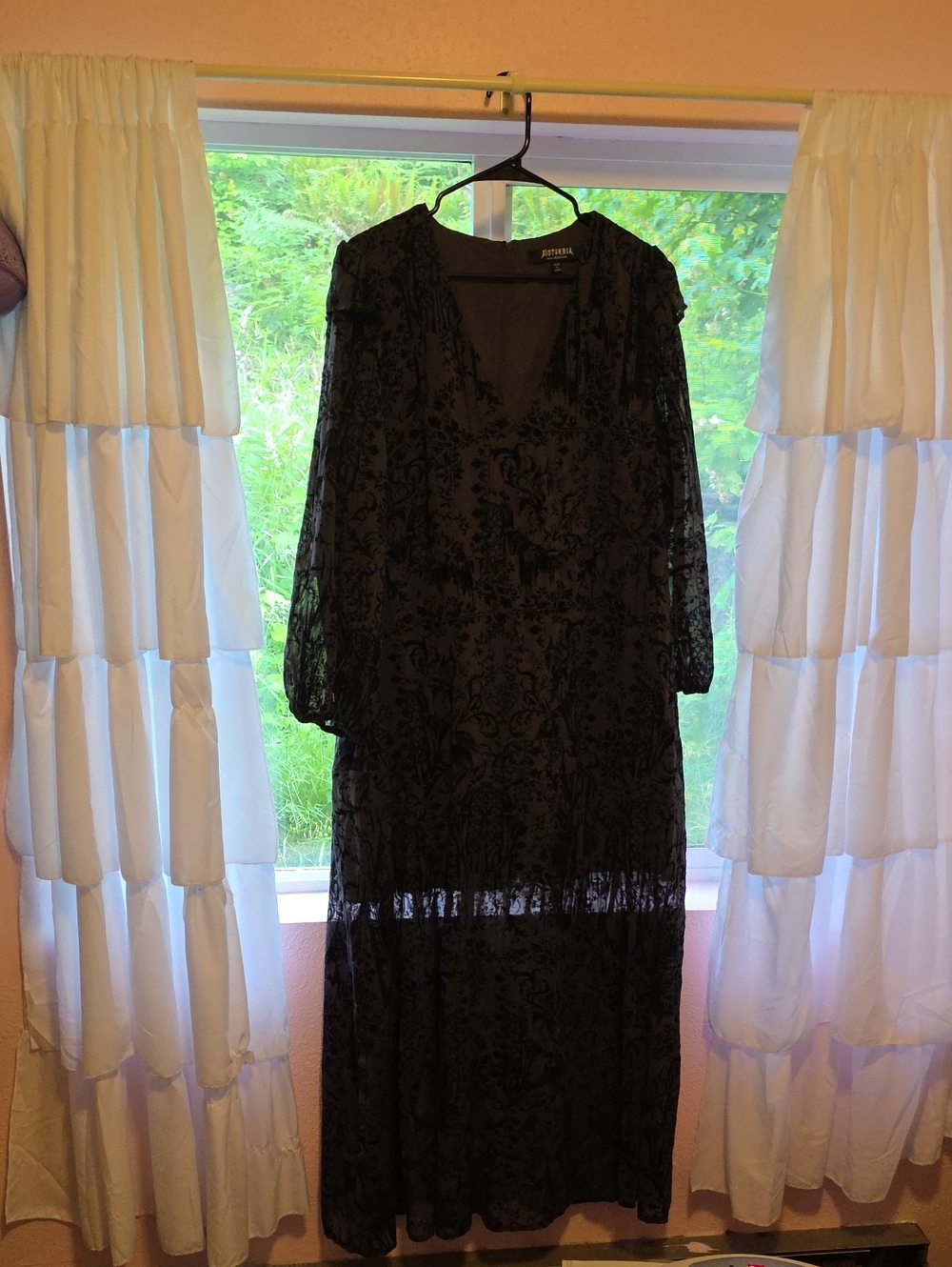 Disturbia Black Floral Burnout Maxi Dress